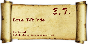 Bota Tünde névjegykártya